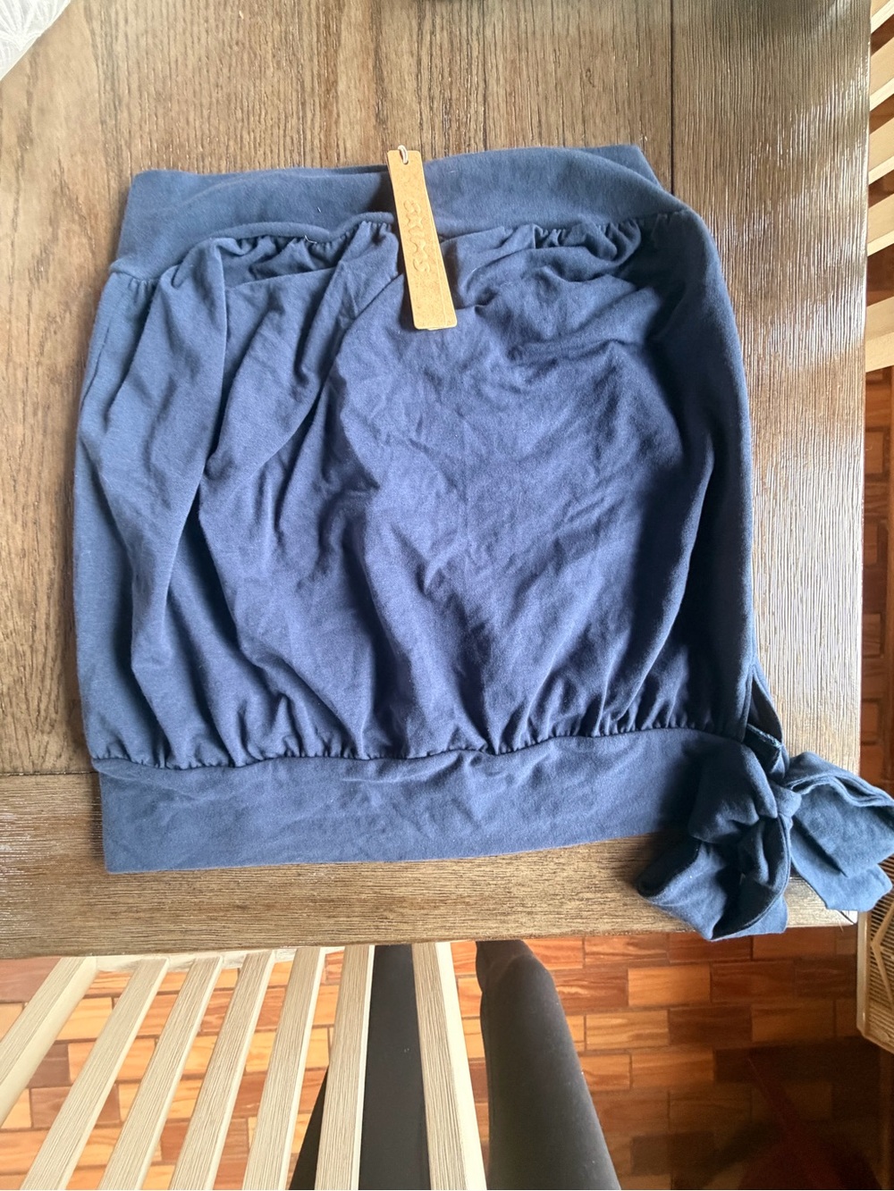 SKIMS Navy Blue Tube Top with Side Tie